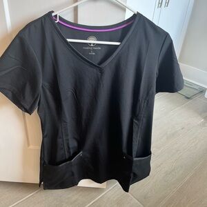 Healing Hands Black Scrub Top